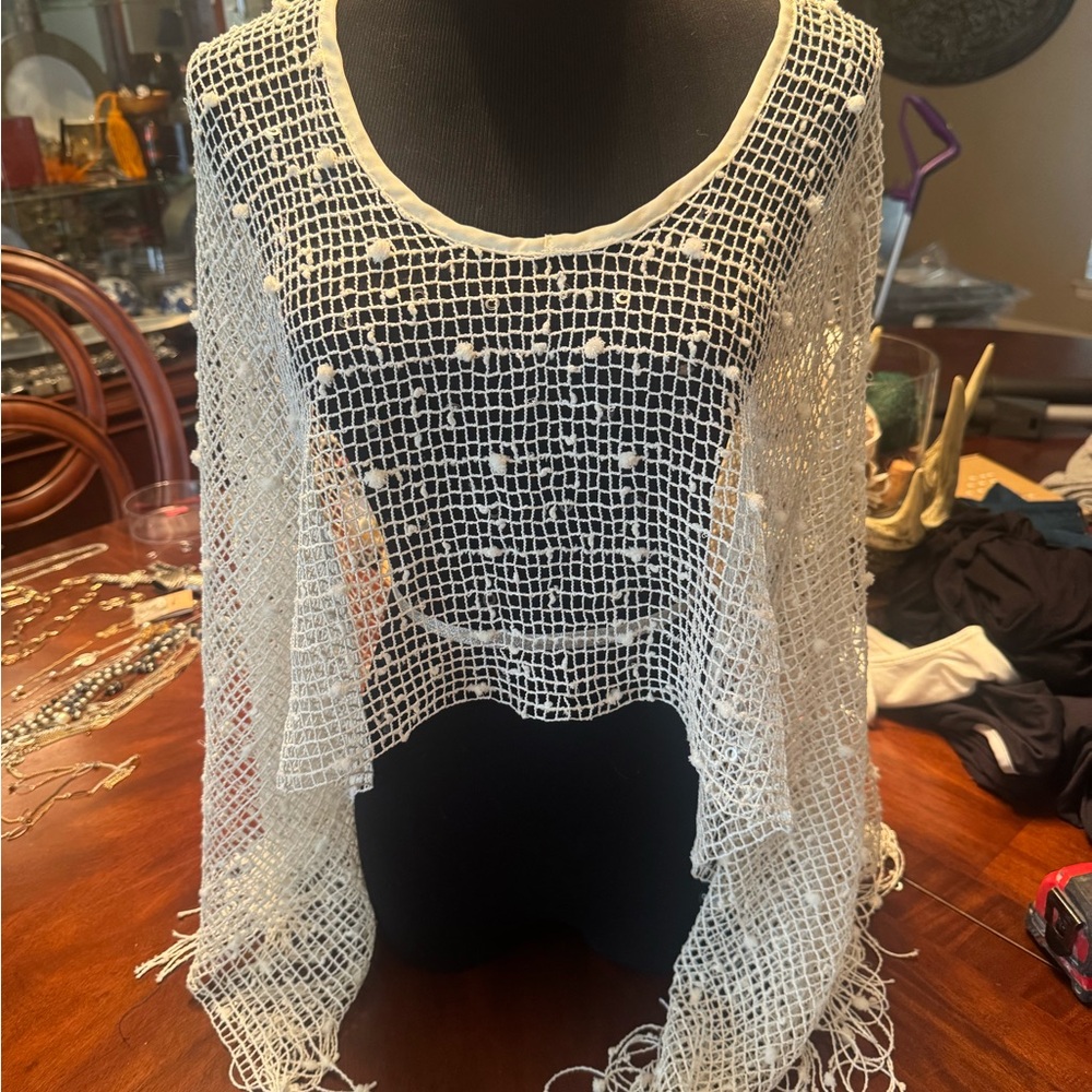 Do Everything in Love Cream Crochet Top